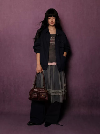[Moromoro2] Fair Isle Faux Two-piece Top