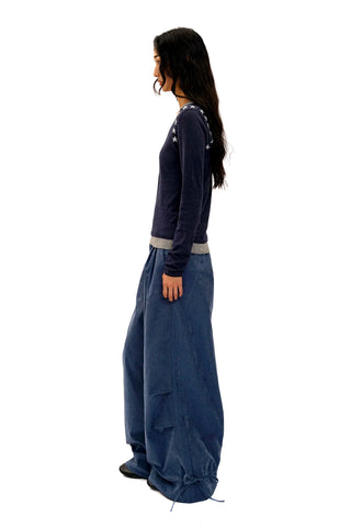 [Moromoro2] Velvet Pleated Wide-leg Pants