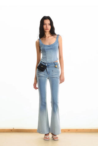 [NOTAWEAR] Denim Fishtail Sleeveless top
