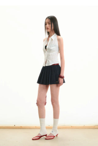 [NOTAWEAR] Pleated Denim Skirt