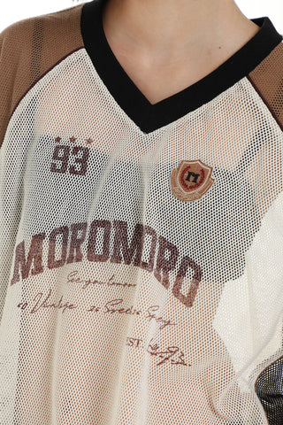 [Moromoro] V-neck Jersey Cutout T-shirt