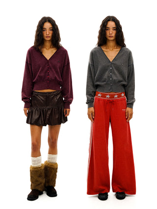 [Moromoro2] Knit Cardigan Skirt Set