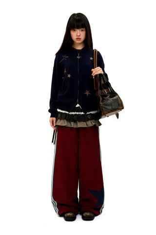 [Moromoro2] Plaid Star Hooded Jacket