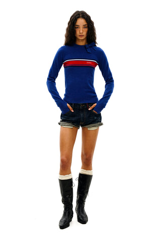 [Moromoro2] Bow Stripe Sweater