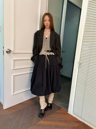 [NeverSeez] Strappy Spliced Midi Dress