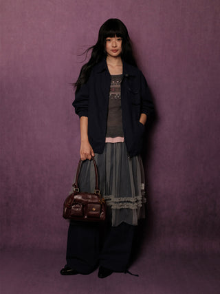 [Moromoro2] Fair Isle Faux Two-piece Top