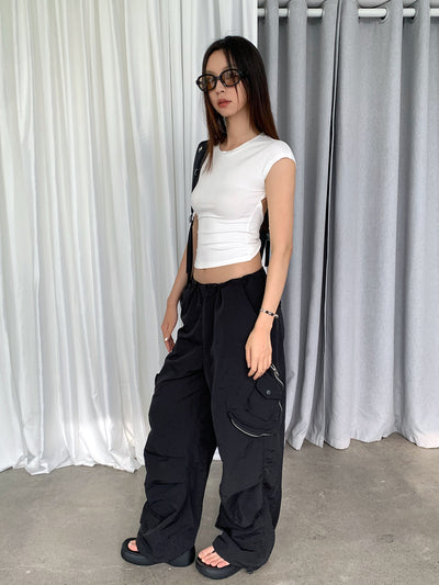 Retro Nylon Cargo Baggy Pants