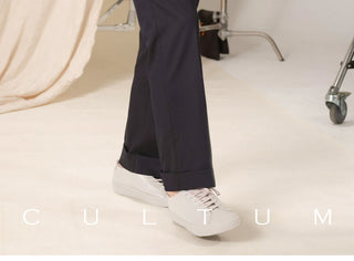 [CULTUM] Machine Washable Straight-Leg Trousers