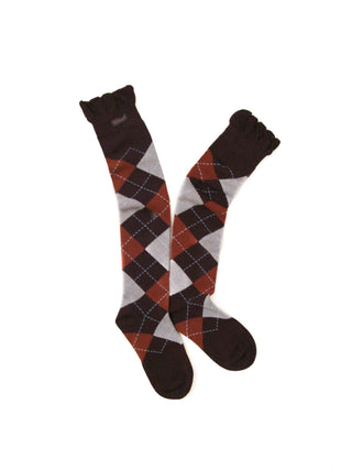 [Moromoro2] Argyle Lace Mid-calf Socks