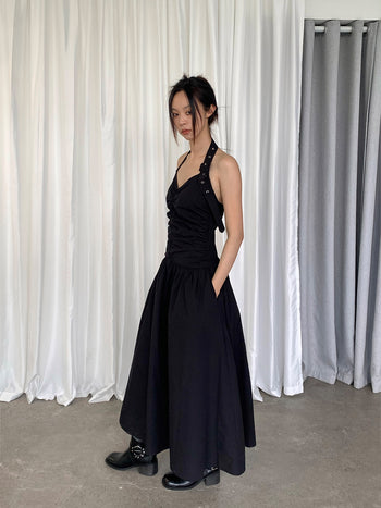 Backless halter sleeveless Dress