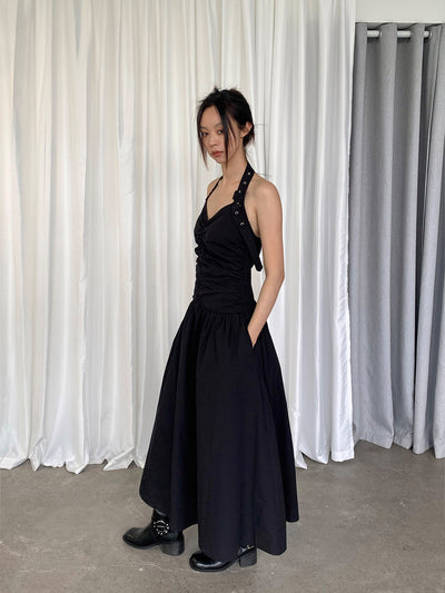 Backless halter sleeveless Dress