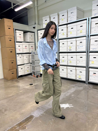 [NeverSeez] Lightweight Striped Shirt