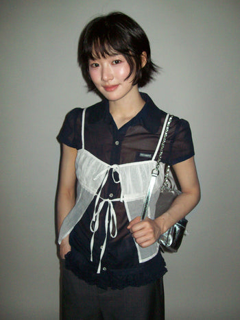 [moromoro2] Layered Tie Cami Top