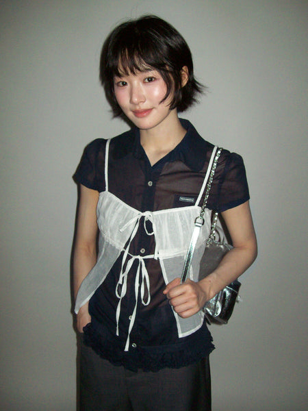 [moromoro2] Layered Tie Cami Top