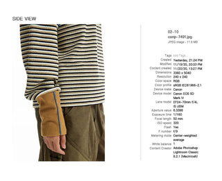[CONP] Striped Spliced €ong-sleeve T-shirt