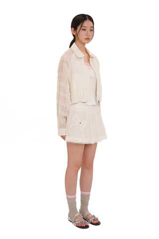[moromoro2] Semi-Sheer Checkered Lightweight  Jacket