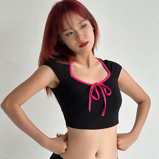 sweet short -sleeved top