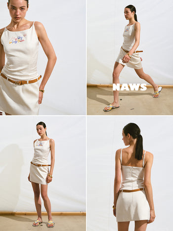 [NOTAWEAR] Faux Two-piece Beaded Sling  Dress