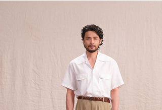 [CULTUM] Seersucker Cuban Collar Shirt