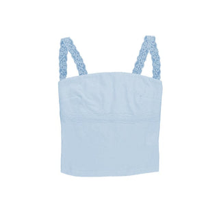 Lace hem backless solid cami top