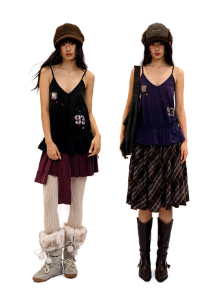 [Moromoro2] Rabbit Applique Stone Wash  Camisole