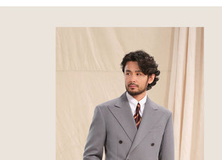 [CULTUM] Double-breasted Peak Lapel Suit Set
