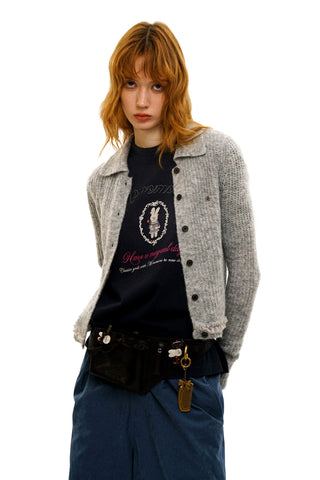 [Moromoro2] Wool Blend Collar Cardigan