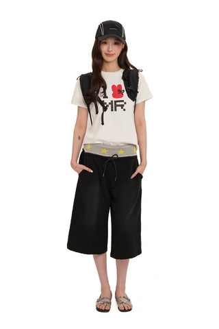 [moromoro2] Star Gradient Washed Casual  Shorts
