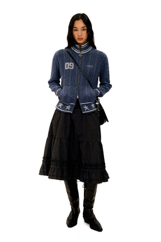 [Moromoro2] Star Ribbed Cable Knit Cardigan