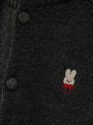 [Moromoro2] Rabbit Embroidered Contrast  Knit