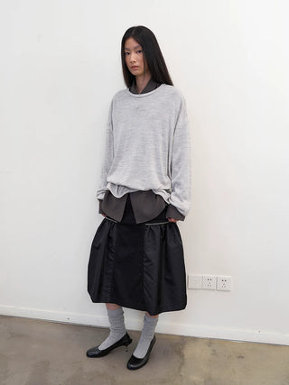 [NEVERSEEZ] Flap Pocket Workwear Skirt