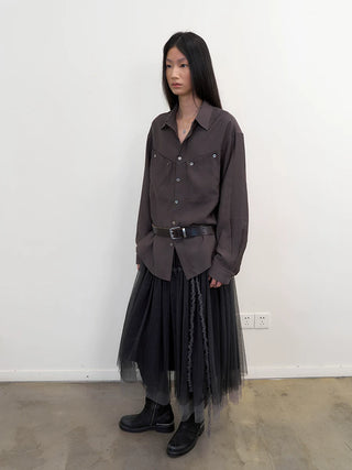 [NeverSeez] Pleated Mesh Skirt