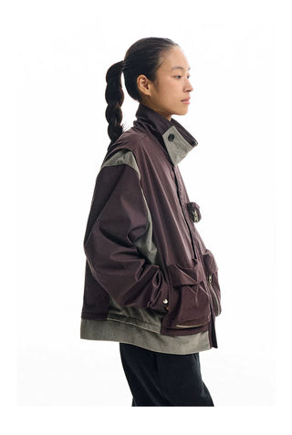[CONP] Multi-pocket Spliced Jacket