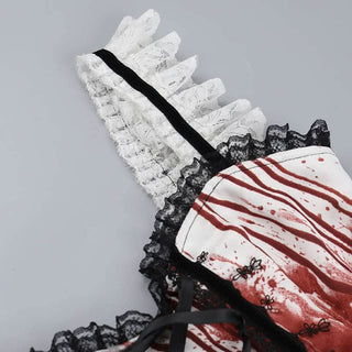 Sweetheart neck contrast lace up cami top