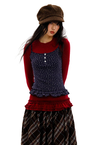 [Moromoro2] Floral Lace Hem Camisole