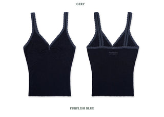 [Moromoro2] Lace Trim V-Neck Cami Top