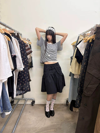 [NeverSeez] A-line Utility Skirt