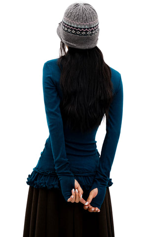 [Moromoro2] Double-layer Lace Hem T-shirt