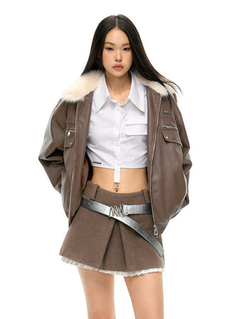 [NAWS] A-line lace woolen skirt pants