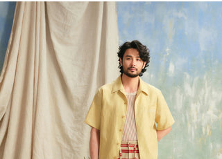 [CULTUM] Linen Cuban Collar Shirt