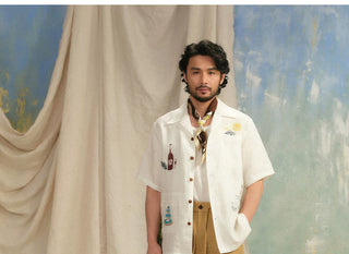 [CULTUM] Linen Cuban Collar Shirt