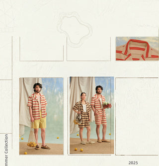 [CULTUM] Striped Cuban Collar Shirt