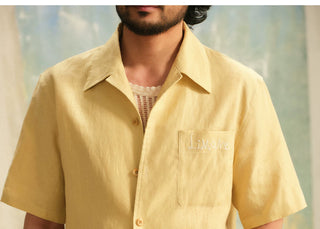 [CULTUM] Linen Cuban Collar Shirt