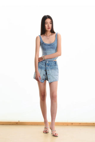 [NOTAWEAR] Denim Fishtail Sleeveless top