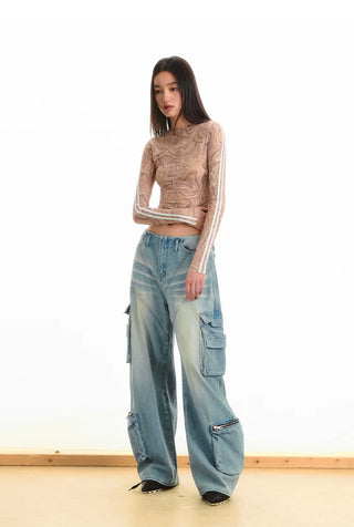 [NOTAWEAR] Mesh Print Long Sleeve T-Shirt