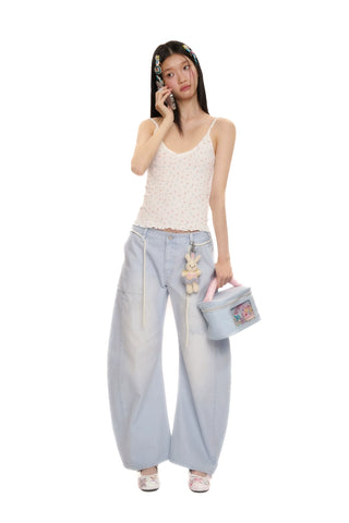 [moromoro2] Distressed Saber-Cut Cotton  Pants