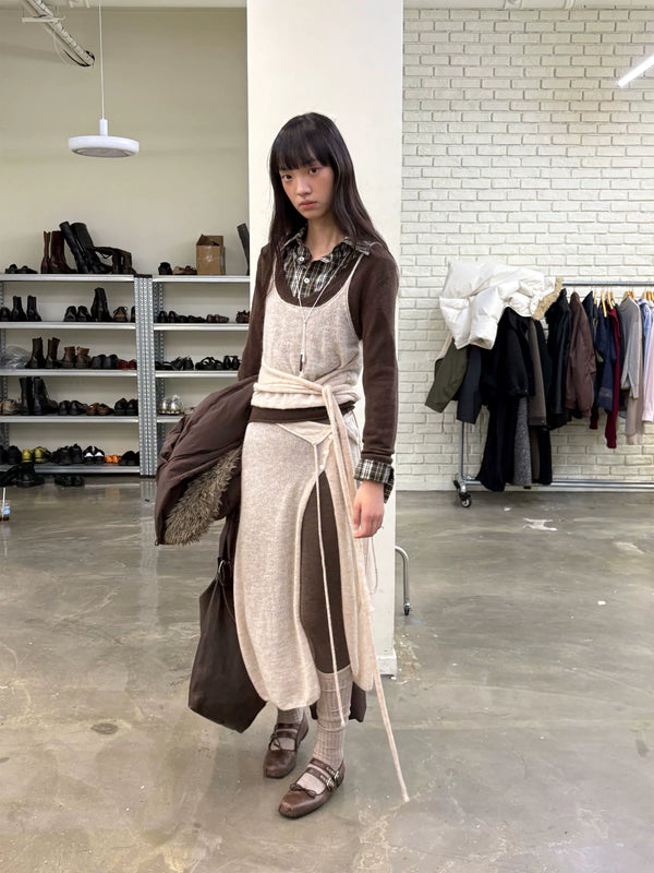 [NeverSeez] Lace Trim V-Neck Knit Sweater