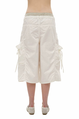 [Moromoro2] Faux Two-piece Waist Cropped  Pants