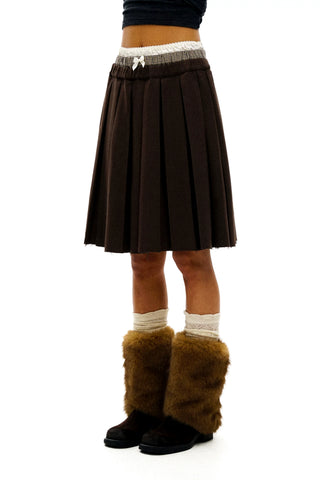 [Moromoro2] Faux Spliced Pleated Skirt
