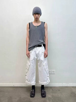 [NeverSeez] Textured Wide-Rib Cami Top